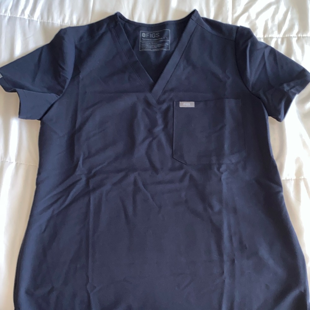 Figs Catarina One Pocket Scrub top- Quiet Navy, Small